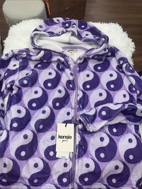 Kensie Purple Yin Yang Hooded Puffer Jacket for Kids